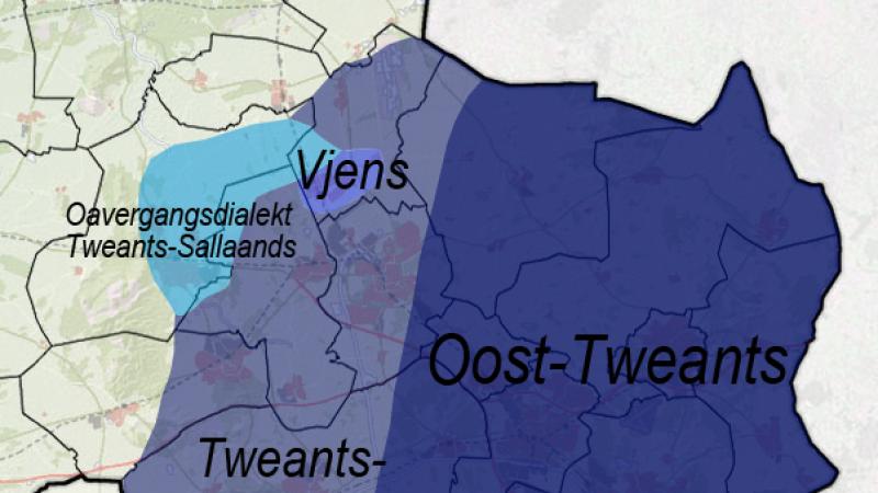 Het taaleiland in Twente waar Vjens gesproken wordt (Bron: Wikipedia)