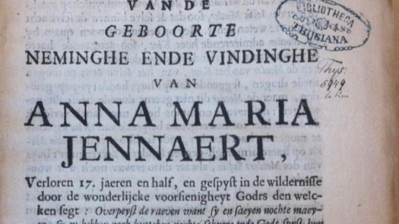 Titelpagina van het omstreeks 1718 uitgegeven pamflet 