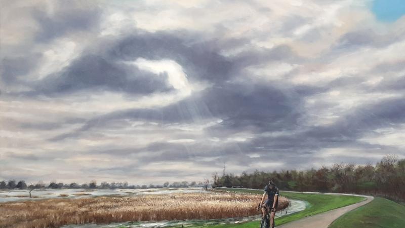 Vechtdijk, olieverf op canvas, Willem Blok