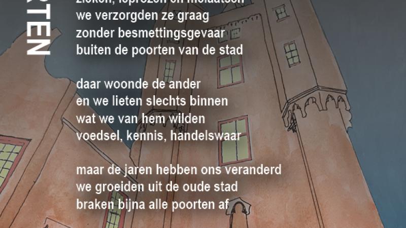 Sassenpoort, illustratie Remco Oosterhuis, gedicht Bauke Vermaas