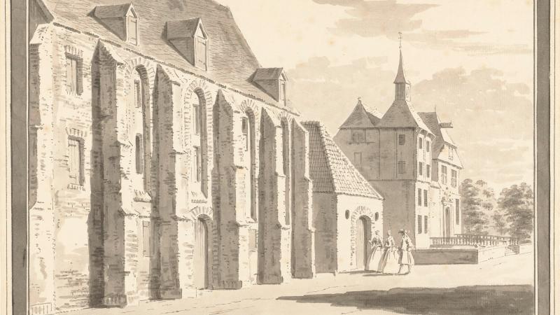 Gezicht op de kerk en het huis te Ootmarsum (1729-1730)